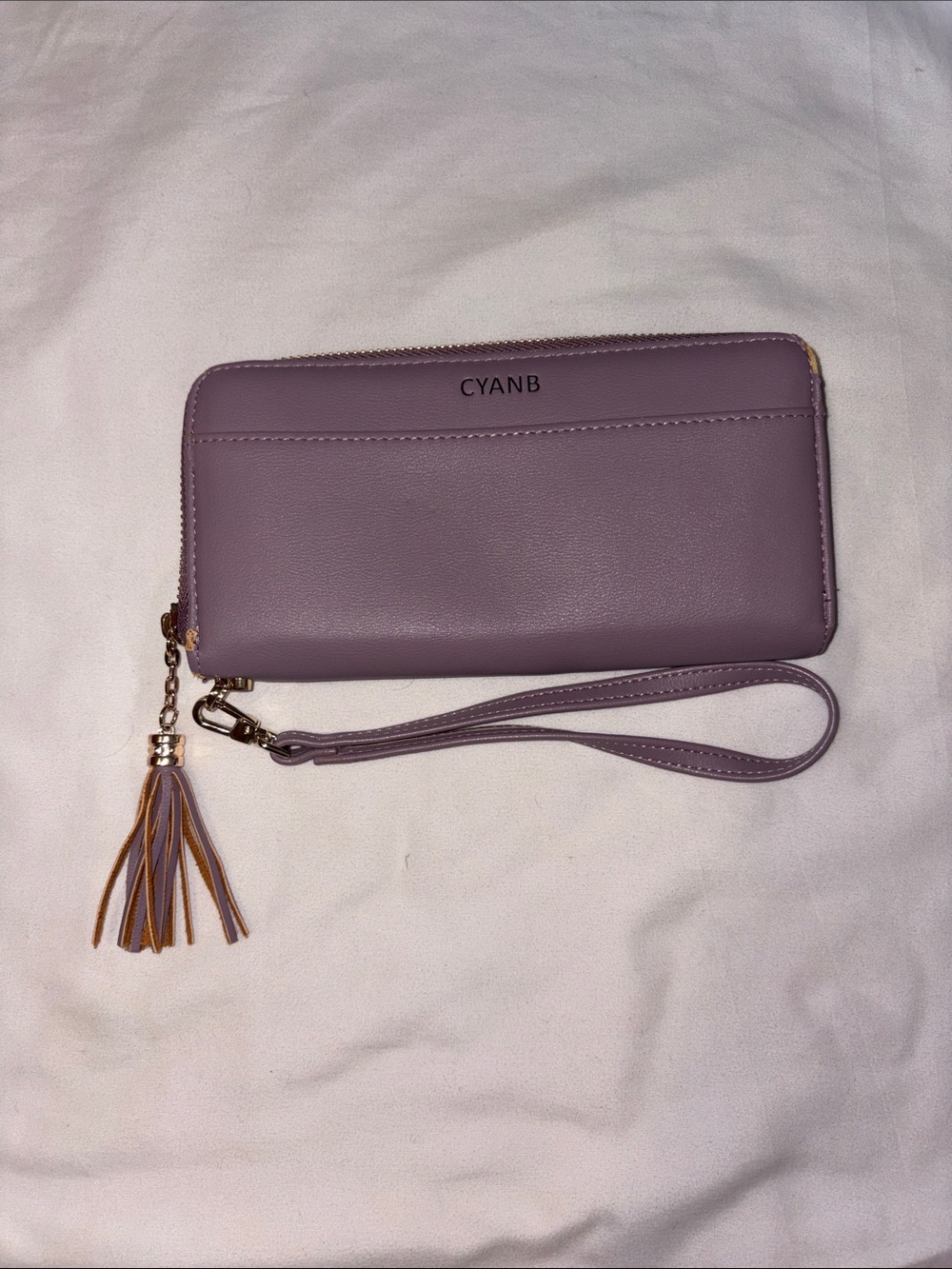 Purple Wristlet Wallet with Tassel
